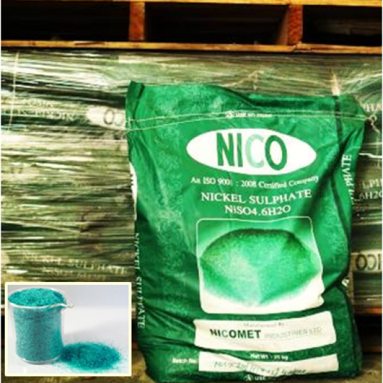 นิเกิลซัลเฟต Nickel Sulphate  นิเกิลซัลเฟต  เคมีภัณฑ์ชุบโลหะ  สารเคมีสำหรับงานชุบซิงค์  สารเคมีสำหรับงานชุบนิกเกิล  Nickel Sulphate 